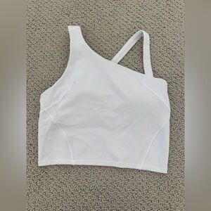Lululemon White Asymmetrical Crop Top